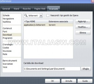 Opera 9.6 - Disabilitazione Bittorrent - 02