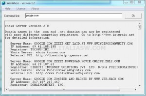 WinWhois - Screenshot