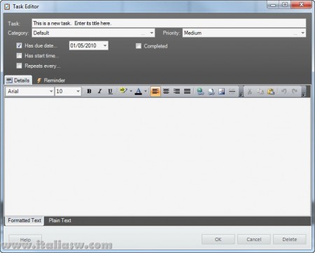 Screenshot - vueMinder - Tasks
