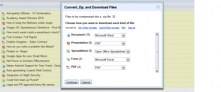 Screenshot - Google Docs ZIP