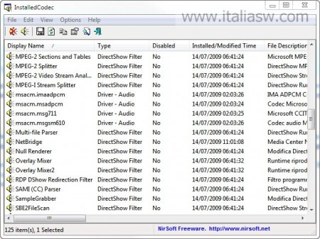 Screenshot - InstalledCodec